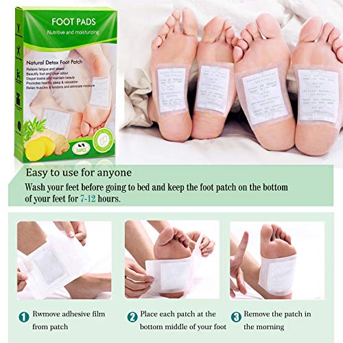 Xnuoyo 24Pcs Parches Detox para Pies Parches para Pies Parches Pies Desintoxicantes Naturales Cuidado Se Utiliza para Eliminar Toxinas del Cuerpo, Aliviar el Estrés y Mejorar el Sueño.