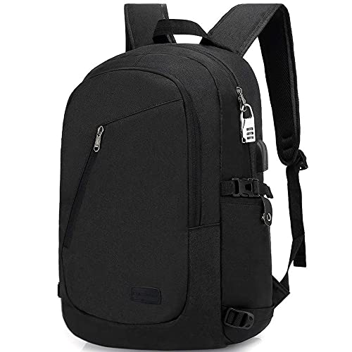 XQXA Mochila Antirrobo Impermeable Mochila Portatil 15.6 Pulgadas Mochila Hombre con Puerto de Carga USB Mochila Backpack para el Laptop para Ordenador del Negocio Trabajo Diario Viaje-Negro