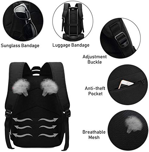 XQXA Mochila para Ordenador portátil con Puerto de Carga USB y Puerto para Auriculares,Mochila Hombre para Estudiantes de Colegio y Universidad, Compatible con portátil de 15,6 Pulgadas