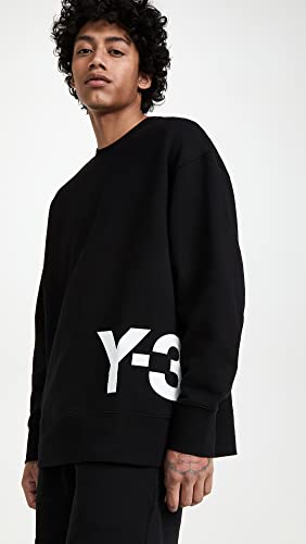 Y-3 Men's Logo Crew Sweatshirt, Black, M