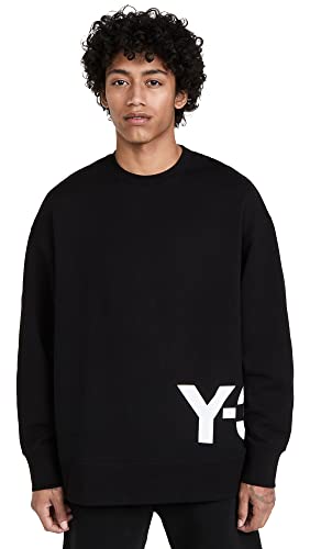 Y-3 Men's Logo Crew Sweatshirt, Black, M