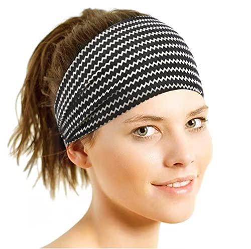 Yean Banda ancha para el cabello, turbante anudado, diadema de yoga, envoltura elástica para la cabeza, bandas de tela a rayas para mujeres y niñas, 3 piezas