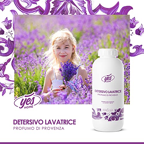 YesHome - Detergente para lavadora ecológico, Perfume de Provenza, 1 litro, 20 lavados, biodegradable al 90 %, vegano 100 %, sin productos químicos nocivos