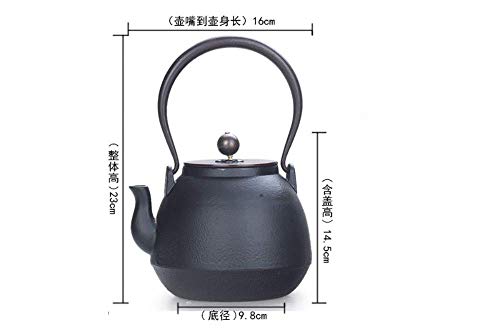 YINGGEXU Juego de té Hierro Fundido Hierro Fundido Japonesa del Hierro Fundido Pot Pot Manual Hierro Hierro Botella Caldera de té Conjunto Inicio Olla Grande Olla de Cobre Cubierta 1.3L