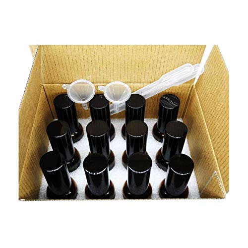 Yizhao Negro Pulverizador Cristal 50ml, Glass Spray Bottles con [Atomizador],para Aceites Esenciales, Mezclas de Aromaterapia, Perfumes, Masajes, Líquidos Químicos, Farmacéutico– 6Pcs