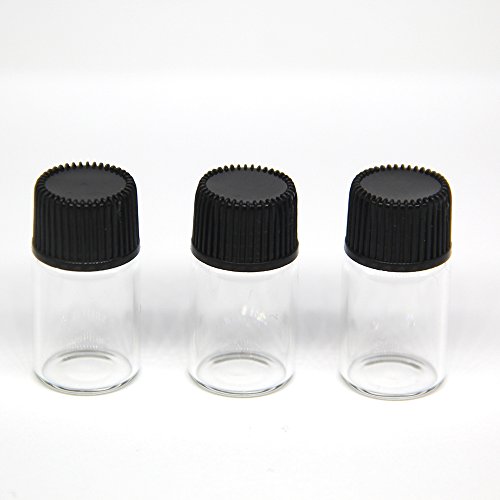 Yizhao Transparente Botellas de Aceite esencial de Vidrio Vacías 2ml,con Reductor de Orificio y Tapa,Para Aceites Esenciales,Aromaterapia,Perfumes,Masajes,Laboratorio de Química – 36 Pcs