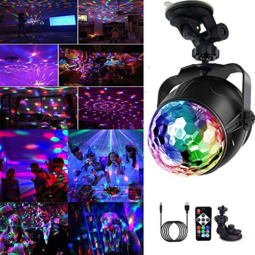 Yizhet Luz Discoteca Casa, Luces de Discoteca LED 7 Colores de Iluminación Giratoria, Luz Discoteca RGB Activadas por Sonido & Mando a Distancia para Fiesta, Bar, Boda, Navidad, Coche, Festival