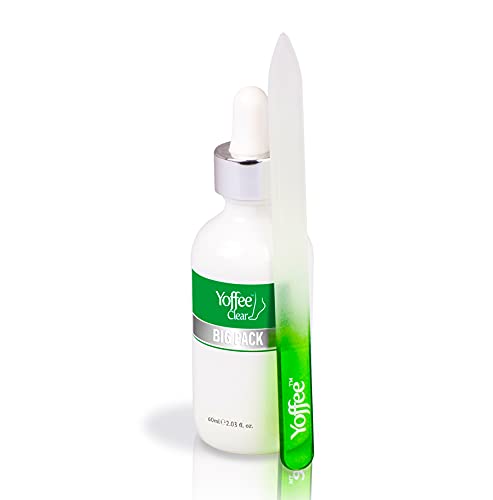 Yoffee Clear Kit Big Pack - Purity Nail - Tratamiento Anti Hongos para Uñas de Manos y Pies - con Árbol de Té y Aceite de Argán - Fórmula Mejorada - Antibacteriano y Antiséptico - Nuevo Formato (60ml)