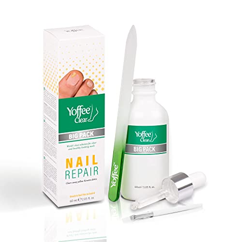 Yoffee Clear Kit Big Pack - Purity Nail - Tratamiento Anti Hongos para Uñas de Manos y Pies - con Árbol de Té y Aceite de Argán - Fórmula Mejorada - Antibacteriano y Antiséptico - Nuevo Formato (60ml)