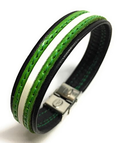 YOJAN PIEL | Pulsera De Piel Bandera Andalucía (Ajustable de Largo, Negro) | Complementos de Moda Unisex para Hombres y Mujeres de Estilo Atemporal y Elegante | Regalos Originales y Exclusivos