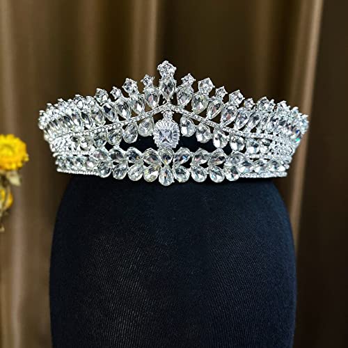 YUANBOO DIGURADORES DE Rhinestone for Las Mujeres NIÑAS NIÑAS Nombres Tiaras Y Coronas Bling Cristal Hijos DE Cristal DIEADOR Cabello Accesorios de joyería