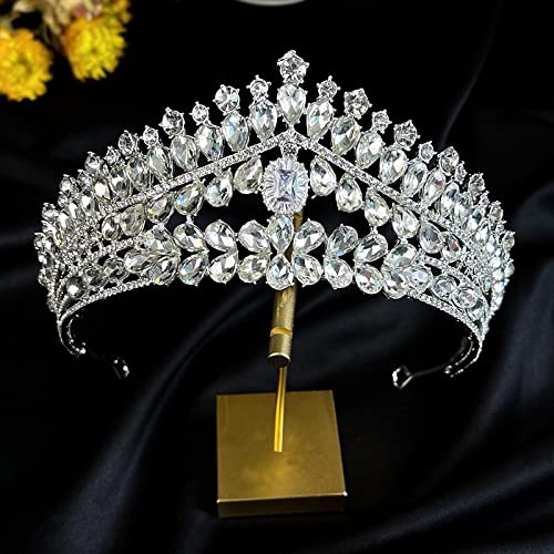 YUANBOO DIGURADORES DE Rhinestone for Las Mujeres NIÑAS NIÑAS Nombres Tiaras Y Coronas Bling Cristal Hijos DE Cristal DIEADOR Cabello Accesorios de joyería