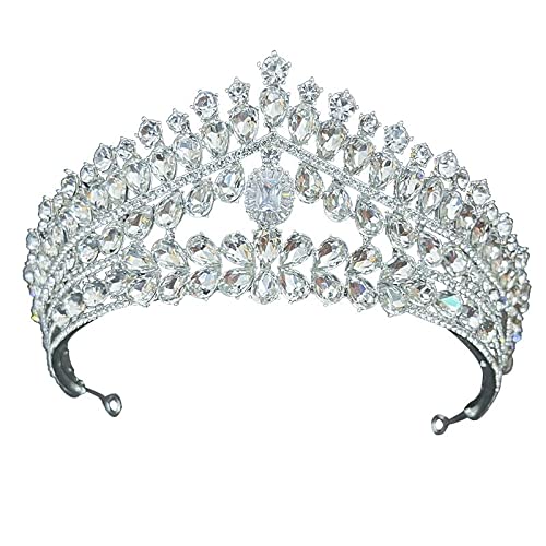 YUANBOO DIGURADORES DE Rhinestone for Las Mujeres NIÑAS NIÑAS Nombres Tiaras Y Coronas Bling Cristal Hijos DE Cristal DIEADOR Cabello Accesorios de joyería