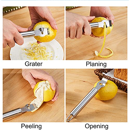 YUEMIGN 2 Pcs Rallador de Limón, Frutas Pelador Herramienta de Pelar, Kitchen Professional Peeling Tool de Acero Inoxidable, Limón Zester Rallador Naranja Cítrico Cocina Peeler Tool