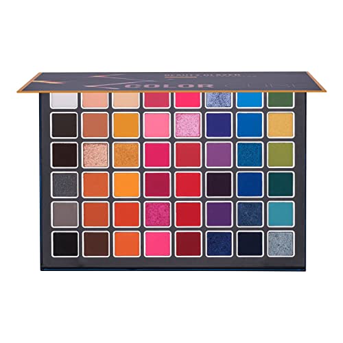 Yuxinkang Paleta de Sombras de Ojos de 48 Colores, Texturas Brillantes y Luminosas Mate, Sombra de Ojos arcoíris Impermeable de Larga duración para Maquillaje de Invierno Maquillaje Diario