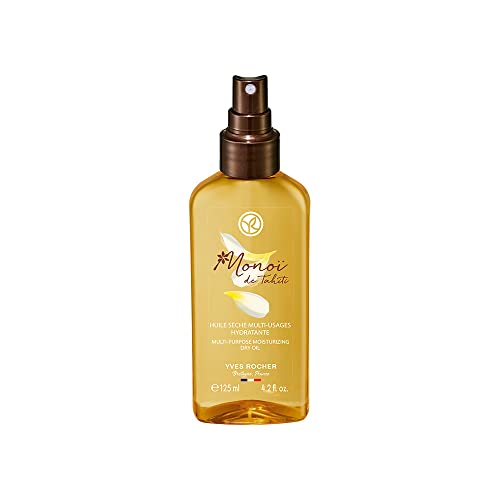 Yves Rocher Monoï - Aceite seco multiuso exótico para el cuidado de la piel y el cabello, 1 frasco de 125 ml