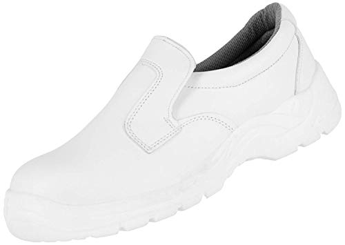 Zapatillas de Trabajo Nitras 7250 Clean Step I - Zapatilla de Seguridad S2 para Hombres y Mujeres - Zapatos Resistentes al Agua con Punta de Acero - Blanco, Tamaño 39