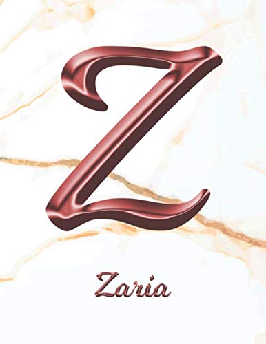 Zaria: 1 Year Weekly Planner with Note Pages (12 Months) | White Marble Rose Gold Pink Effect Custom Name Letter Z | 2020 - 2021 | Week Planning | ... | Plan Each Day, Set Goals & Get Stuff Done