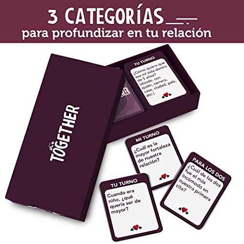 ZENAGAME Together - Día de San Valentín - Juego de Mesa para Parejas - 150 Cartas para Mejorar la Comunicación - Regalos para Parejas