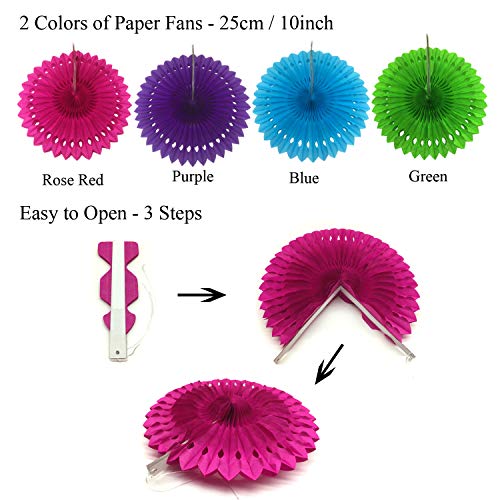 Zerodeco Decoración de la Fiesta, 21 Piezas Abanicos de Papel Bola de Nido Pom Poms Ventilador Cumpleaños Boda Carnaval Bebé Ducha Home Party Supplies Decoración (Multi)