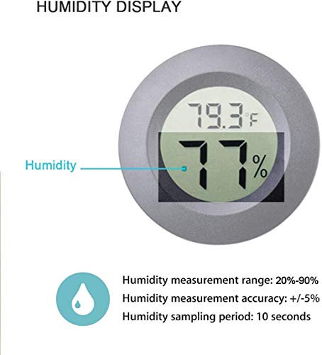 ZHITING Mini higrómetro Termómetro Monitor，LCD digital Medidor de humedad interior y exterior para humidificadores Deshumidificadores Invernadero Sótano Cuarto de bebé Fahrenheit (2PCS Black)