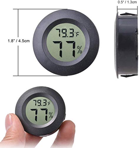 ZHITING Mini higrómetro Termómetro Monitor，LCD digital Medidor de humedad interior y exterior para humidificadores Deshumidificadores Invernadero Sótano Cuarto de bebé Fahrenheit (2PCS Black)