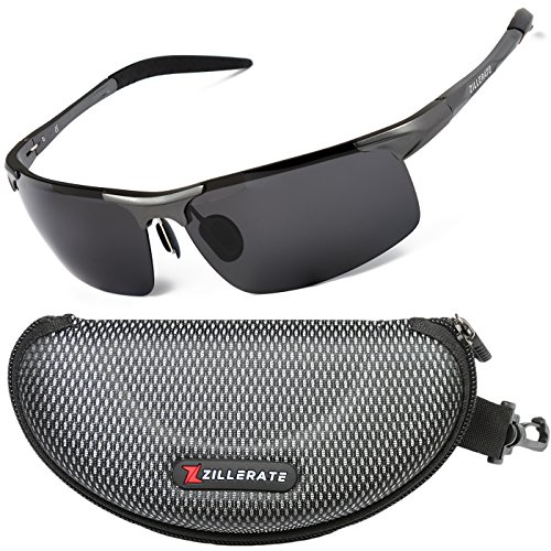 ZILLERATE Gafas de Sol Hombre Polarizadas Gafas de Sol Polarizadas Hombre Para Conducir, Ciclismo, Pesca, Golf y Todos los Deportes, Protección UV Antideslumbrante, Montura Metálica Ligera