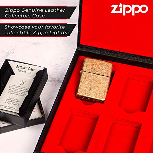 Zippo Estuche para Hombre de Color Negro, Plateado, 15 x 10 x 5 cm