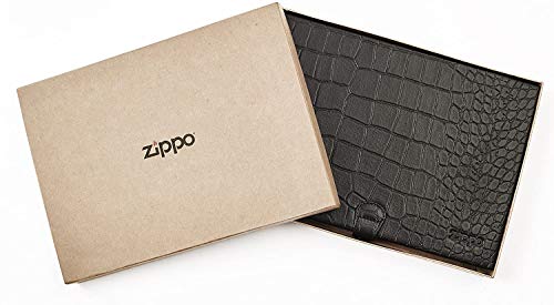 Zippo Estuche para Hombre de Color Negro, Plateado, 15 x 10 x 5 cm