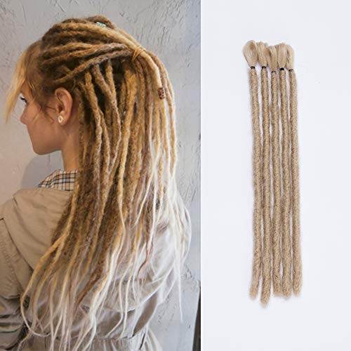 12"(30cm) SEGO 5PCS Dreadlocks Extensiones Rastas Pelo Sintético para Trenzas Africanas [Rubio Ceniza] Cabello Se Ve Natural Crochet Twist Braiding Faux Locs Hair