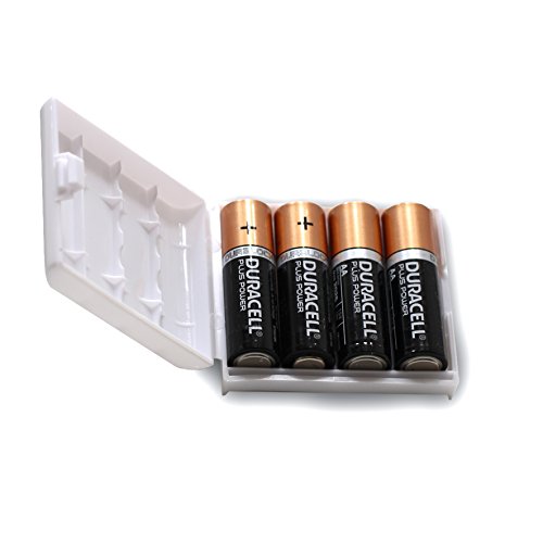 4 pilas Duracell Plus Power AA/Mignon, incluye caja protectora práctica para pilas de Weiss - More Power +