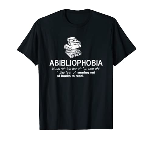 ABIBLIOPHOBIA Divertido libro gusano definición Me encanta leer regalo Camiseta