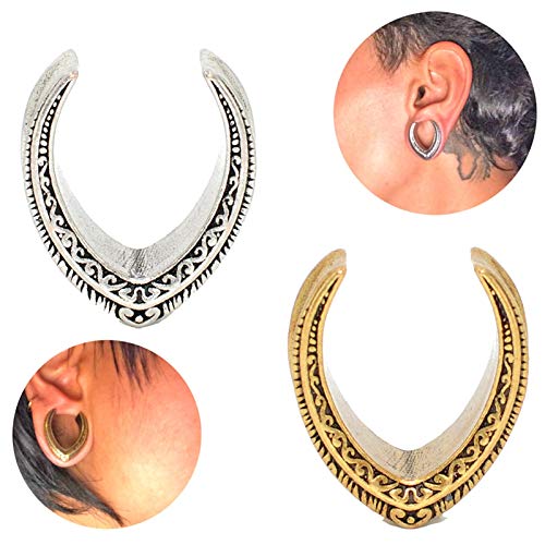 Accesorios de joyería Vendimia de la antigüedad tribal acero rocío gota del oro Pesos ampliador del oído del cuerpo de la manera joyería Piercing regalo for unisex Venta de Pair Pendiente expansor de