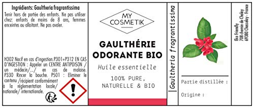 Aceite esencial de gaulteria olorosa orgánico - 10 ml MY COSMETIK-