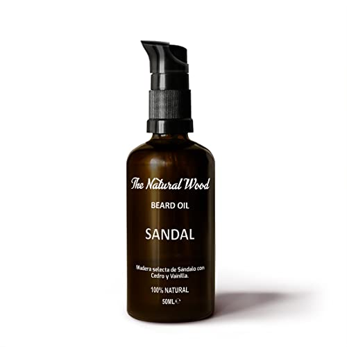 Aceite para Barba Sandal Natural de 50 ML | Cuidado de barba y piel de aceite Sandal | Aceite ecológico BIO