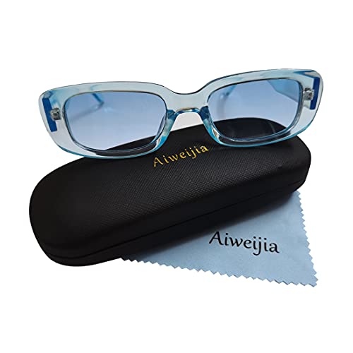 Aiweijia Gafas de sol Rectangulares Mujeres Hombres Vintage Marco Cuadrado Protección UV400 Gafas de sol Rectangulares