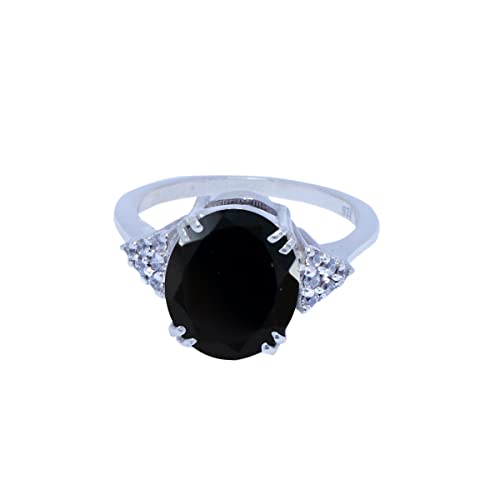 Anillo de plata maciza de ónix negro facetado de piedras preciosas reales - joyería más vendido tiendas regalo para aniversario más alto anillo -SR2-BON-FC-1127-h uk, Piedra, Onyx