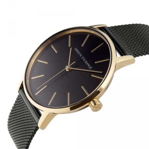 Armani Exchange Reloj de Acero Inoxidable con Tres Manecillas para Mujer Armani Exchange, Tamaño de Caja de 36 mm, Negro