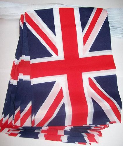 AZ FLAG Guirnalda 6 Metros 20 Banderas del Reino Unido 21x15cm - Bandera Inglesa - BRITANICA – UK 15 x 21 cm - BANDERINES