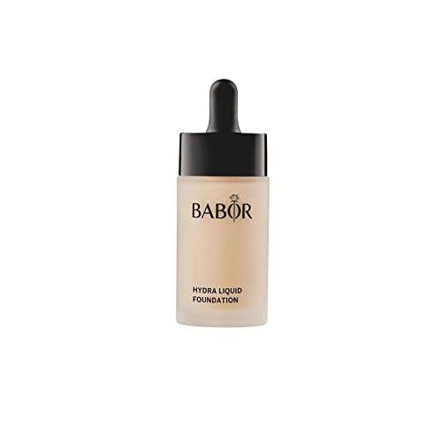 BABOR MAKE UP Hydra Liquid Foundation Base de maquillaje para pieles secas con ácido hialurónico, de cobertura media-alta y larga duración, tono 06 natural, en formato de 1 x 30 ml