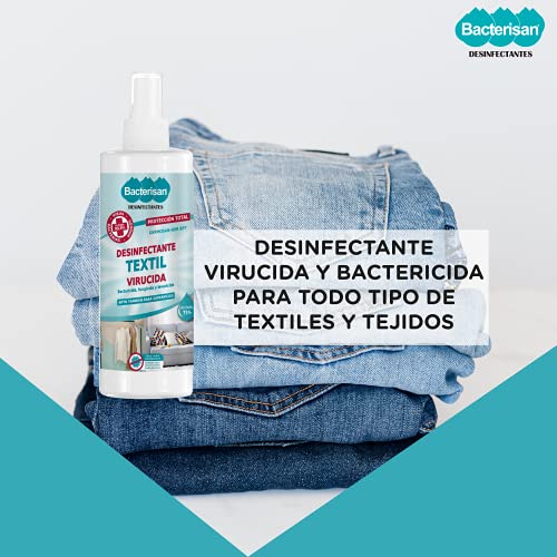 BACTERISAN Desinfectante De Textiles Y Tejidos 500ml, formato Spray Rápida Evaporación, Desinfecta Al Instante Cualquier Prenda O Textil, Con Alcohol 75%