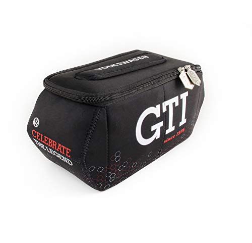 BRISA VW Collection - Volkswagen Golf GTI CocheBolsa Universal de Neopreno, Neceser, Bolso de Maquillaje-Cosméticos-Aseo, Estuche de lápices, Caja de Almuerzo, Equipaje (Hexágono/Negro)