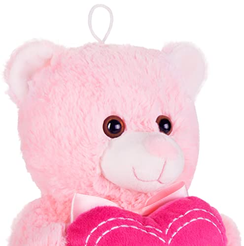 BRUBAKER Osito de Peluche con Corazón Rosa - Ich Liebe Dich - 25 cm - Osito de Peluche - Peluche Rosa