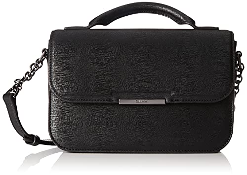 Calvin Klein Focused Top Handle Xbody Kaviar, Bolsas para Mujer, Black, Medium