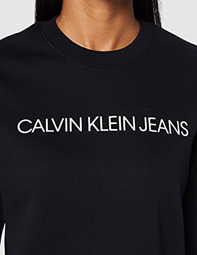 Calvin Klein Jeans Institutional Core Logo Cn, Sudadera para Mujer, Negro (Ck Black), M