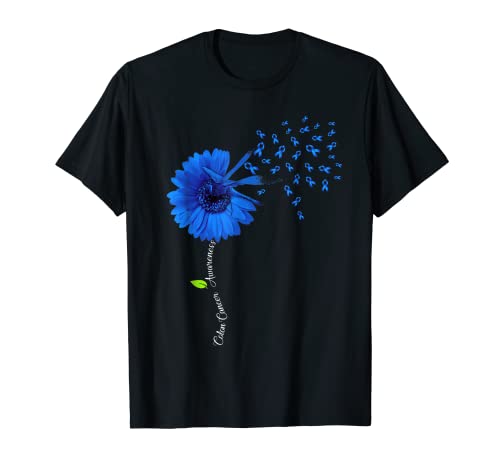 Cáncer de colon Conciencia Margarita Flor Azul Divertido Colon Guerrero Camiseta