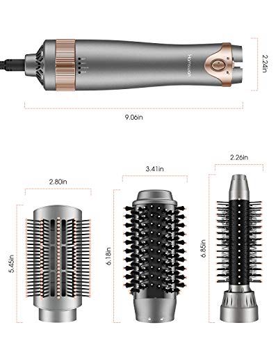 Cepillo Secador de Pelo, Cepillo alisador de pelo, Cepillo de Aire Caliente,de Peinado 3 en 1 con Rizador de Aniones de Cerámica, Reduce el Encrespamiento - Adaptase a Regalos Navidad