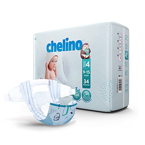 Chelino Pañal infantil Talla 4 Gateo (9-15kg), 204 Pañales