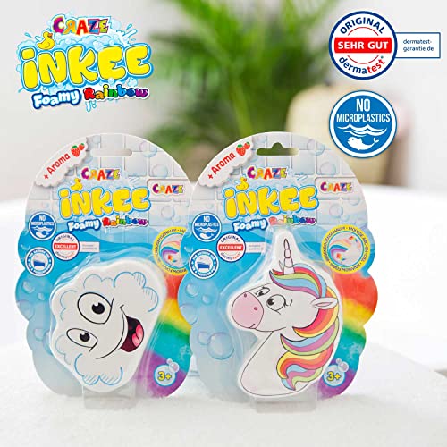 CRAZE INKEE Pack 2 Bombas baño para niños Arcoiris Perfumada, Juego de Unicornio o Nube. juguetes baño espumosas Multi Color para Bañera o Piscina de Niños con olor a Fresas, Multicolor (31209)