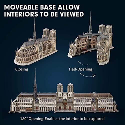 CubicFun Puzzle 3D Notre Dame de Paris Grande Arquitectura Maquetas para Construir Souvenir Regalo para Adultos, 293 Piezas